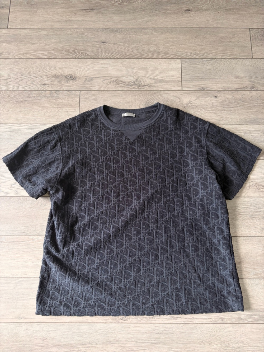 Dior Black All-Over Monogram Short Sleeve Tee